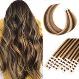 Extensiones De Cabello Natural Con Cinta Adhesiva, Color Mar