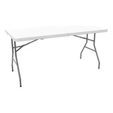 Mesa Plegable 180cm Tipo Maleta Blanca Resistente 