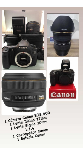 Máquina Fotográfica Canon + Lentes, Bateria E Case