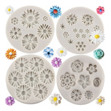 4pcs Molde De Silicona Flor De Crisantemo Margarita Fondant