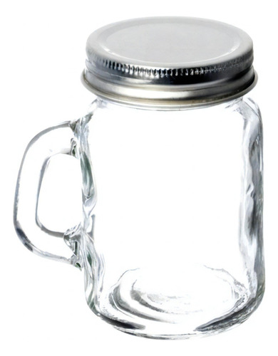 15 Mini Tarro Mason Jars 100 Ml Con Tapa Lisa Color Plateado