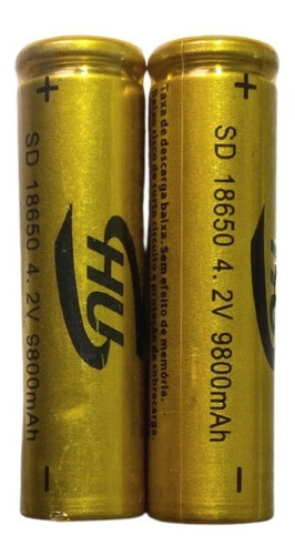 2 Baterias Recarregável 18650 Forte Mah 3.7v Lanterna Tatica