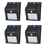 Pack 4 Aplique Lampara Solar Con Sensor Pared Muro Exterior 