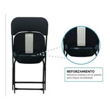 Silla Plegable Negra Con Refuerzo En El Asiento Pack C/10 Pz