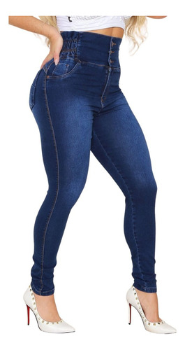 Calça Jeans Cos Alto Destroyer Levanta Bumbum