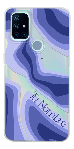 Funda Para  Oneplus  Para Mujer Curvas Azules Con Tu Nombre