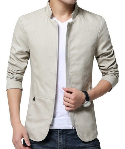 Blazer Chaqueta De Algodón Con Cuello Alto Casual For Hombr