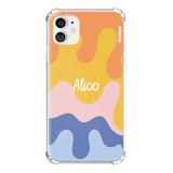 Capa Capinha Com Nome Personalizada Laranja Abstrato