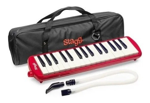 Flauta Melodica Stagg 32 Teclas Con Estuche Y Boquilla. Roja