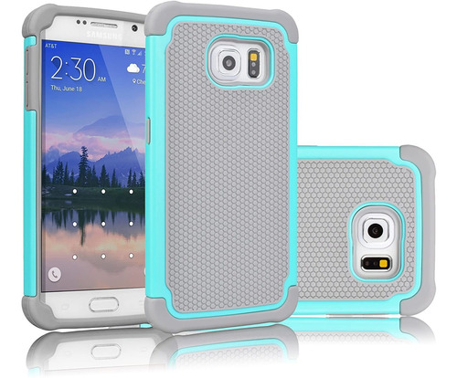 Funda Para Galaxy S6 (color Gris/turquesa)