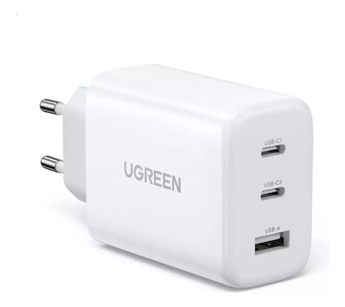 Carregador Rápido Ugreen 2 Em 1 Usb C E A Gan Pd 65w Branco