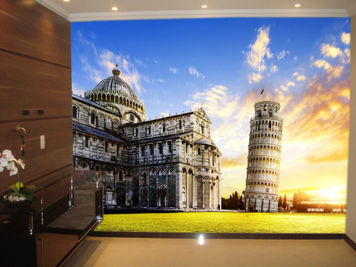 Papel De Parede 3d Paisagem Pisa Itália Céu 7,5m² Ncd123