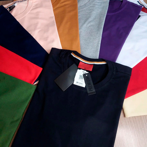 Kit 3 Camisetas Camisa Algodão Malha Peruana Pima Fio 30.1
