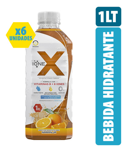 Pack 6 Ionex Bebida Hidratante Naranja 1l