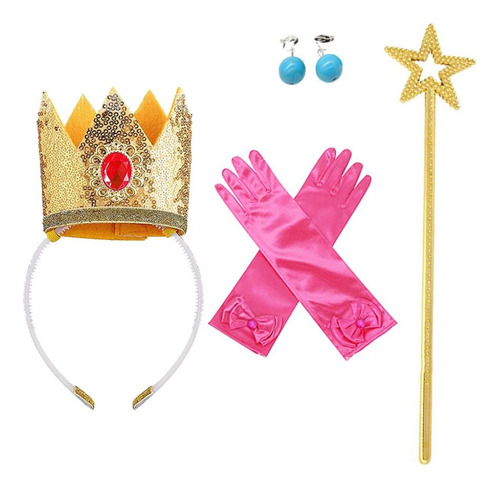 Accesorios De Ropa De Princesa Peluca De Princesa Dorada Lar