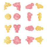 Set Cortadores Galletas Formas Animales Marinos 3d: Tiburón,