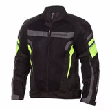 Campera Moto Cordura Nine To One 4s Negro Fluo Ls2 Fas Motos