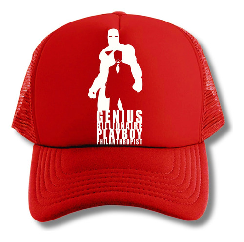 Gorra Tony Stark Millonario Iron Man Serie Geek Red Truckers