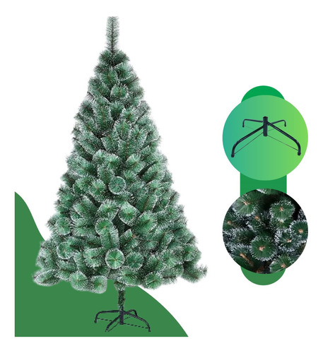Árvore Natal Decorativa Pinheiro 2,10mt Verde Nevada - Luxo