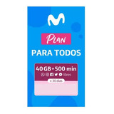    3 Chips Pack De Movistar 40 Gb Más 500 Minutos $ 4590