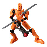 Figura De Acción De Robot Modelo Móvil Articulado Naranja
