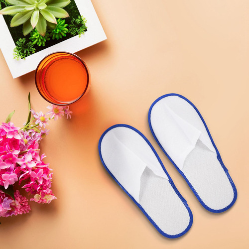 20 Pares De Pantuflas Desechables Blancas Para Hotel, Azules