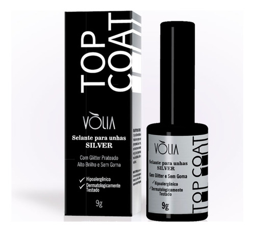 Top Coat Silve Volia 9g Original  Com Nf Selante Para Unhas 