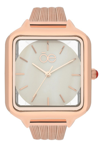 Reloj Analogo Cuadrado Cloe Para Dama Extensible Mesh