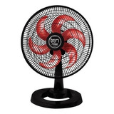  Ventilador De Mesa Preto Tron Grande 6 Pás 50cm Silencioso Material Das Pás Abs Quantidade De Pás 6 Cor Das Pás Vermelho Cor Da Estrutura Preto Diâmetro 50 Cm Voltagem 110v