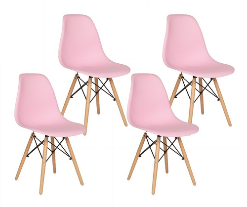 Set De 4 Sillas Holly Estilo Eames Varios Colores