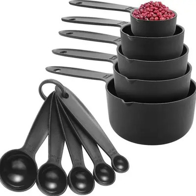 EAHSAP 10Pcs Juego Cucharas Medidoras Tazas Medidoras Reposteria Cocina , Negro ,Material de Grado Alimentario, Desmontable, fácil de transportar y almacenar , Apto para lavavajillas | MercadoLibre