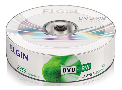 Dvd+rw Regravável 4,7 Gb 120 Min 4x Elgin - 25 Un