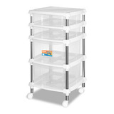 1 Organizador Multiuso Branco Quarto/cozinha 620-4 Gaveteiro