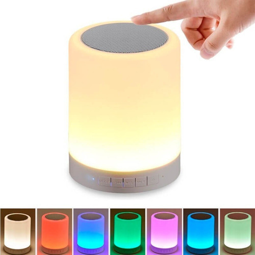 Caixa De Som Design Moderno, Luminária Touch Luz Rgb Touch Cor Da Estrutura Branca