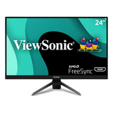 Viewsonic Vx2467-mhd Monitor De Juegos De 24 Pulgadas 1080p Con 75hz, 1ms, Biseles Ultrafinos, Freesync, Cuidado De Los Ojos, Hdmi, Vga Y Dp