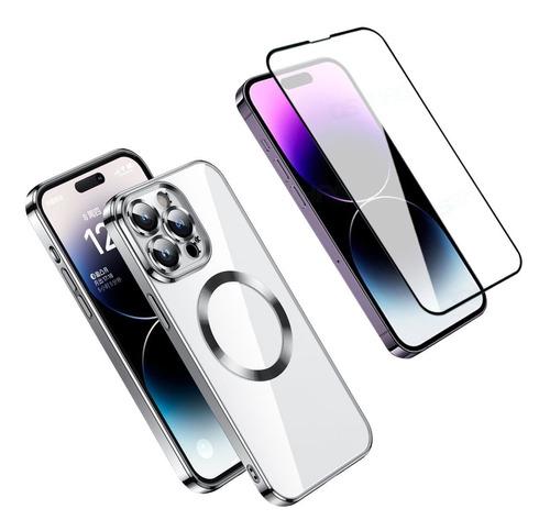 Capa Case Luxo Para iPhone 13 Pro Max Magsafe + Pelicula 9d