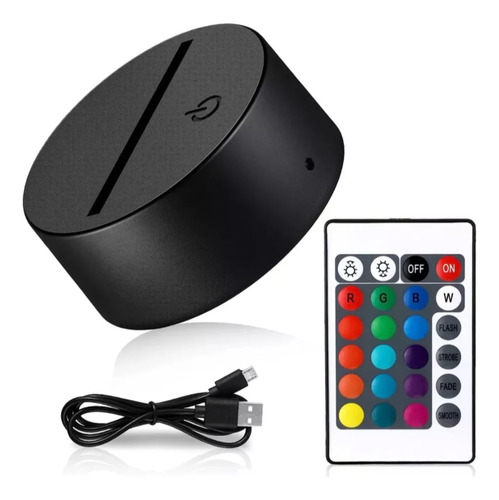 Base Para Lampara Acrílica Led + Control Luz Rgb