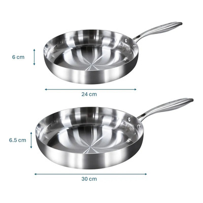 Juego De Sartenes 24 Y 30cm Acero Inox Pro Inducción Fraciel | Envío gratis