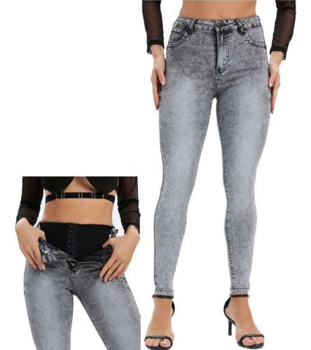 Jeans Con Faja Interna Reductora Pantalon Elasticado