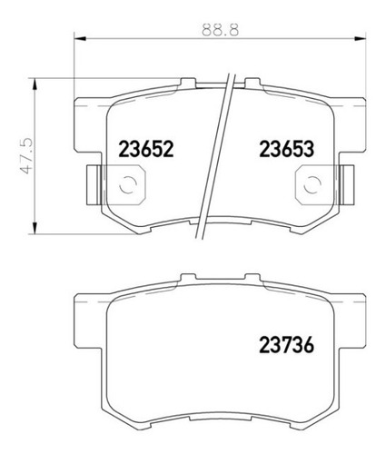 Pastillas Frenos Honda Prelude 1992-2000 Traseras  Foto 2