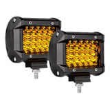 Par Faros 24 Led Auxiliar Dually Con Estrobo 4x4 72w Ambar