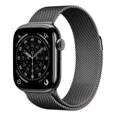 Apple Watch Series 11 GPS + Cellular • Caja de titanio color pizarra de 42 mm • Correa estilo milanés color pizarra - Distribuidor Autorizado | Meses sin interés