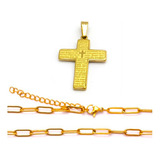 Conjunto Oro 18 Kilates Chain 50 A 55cm X 4mm Padre Nuestro