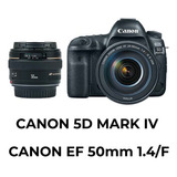  Canon Eos 5d Mark Iv Dslr + Canon Ef 50mm 1.4f + Accesorios