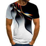 Camiseta En Forma De C Para Hombre, Cuello Redondo, Estampad