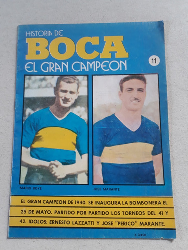 Revista Historia De Boca El Gran Campeon N° 11 Equipo 1954