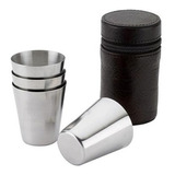 Set 4 Vasos Tequila Shot Con Estuche De Acero Inoxidable