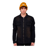 Campera De Jean Con Cierre Dromo Negro Premium