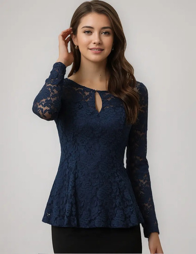 Blusas De Encaje Para Mujer, Camisas De Manga Larga Transpar
