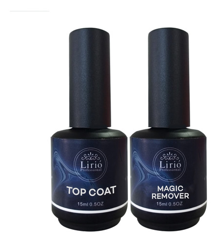 Removedor De Gel Esmalte Unha Lirió 15ml + Top Coat Selante 